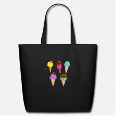 Ice Cream Eating Summer Beach Sun Present Black Eco-Friendly Tote Bag